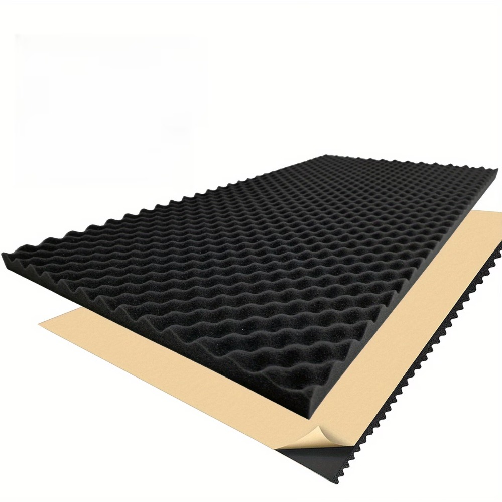 Acoustic Foam Panel - 1 Roll 2cm-50x100cm Self-Adhesive Black Soundproof