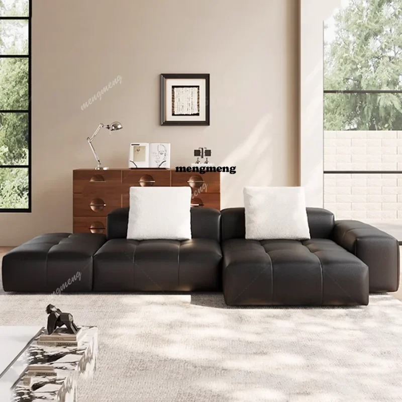 Home Cinema Sofa - Nordic Leather Compressed Sofa Minimalist Luxury