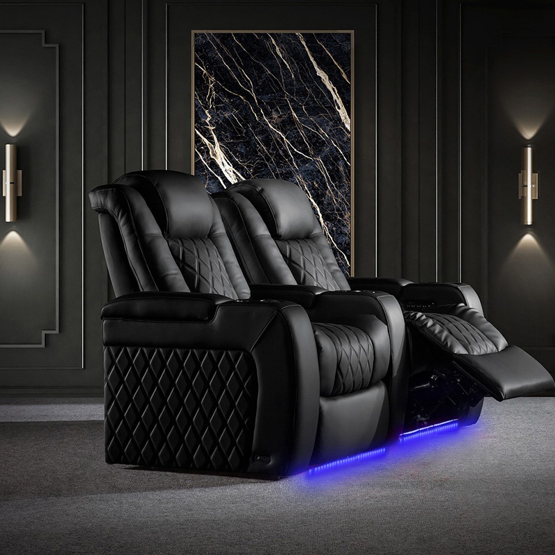 Home Cinema Sofa - Modern Home Cinema Leather Electric Recliner