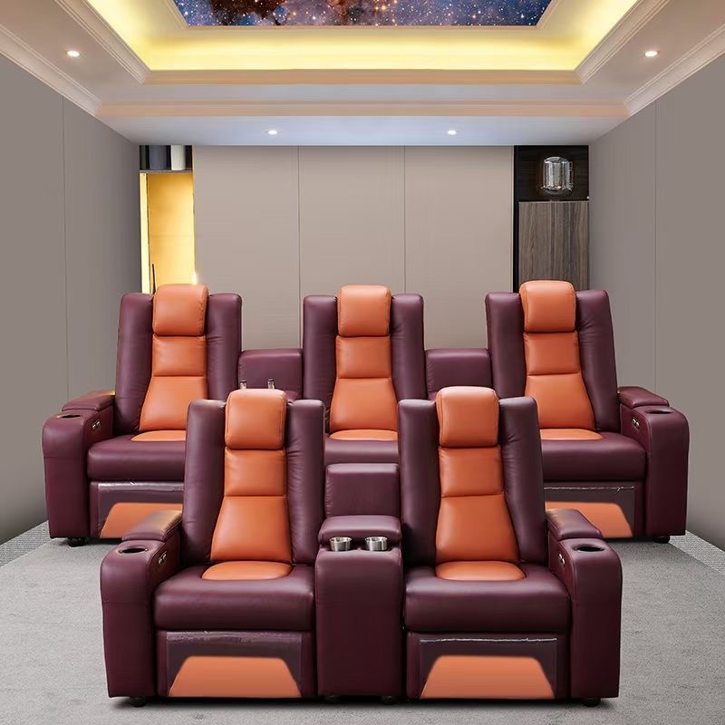 Home Cinema Sofa - Linlamlim Home Theater Genuine Leather Couch
