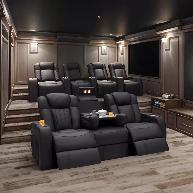 Home Cinema Sofa - Leather Recliner Sofa Sets Power Recliner