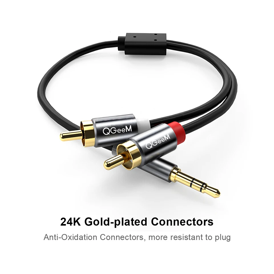 QGeeM RCA Cable 2RCA to 3.5 Au - Home Cinema Subwoofer recension och pris