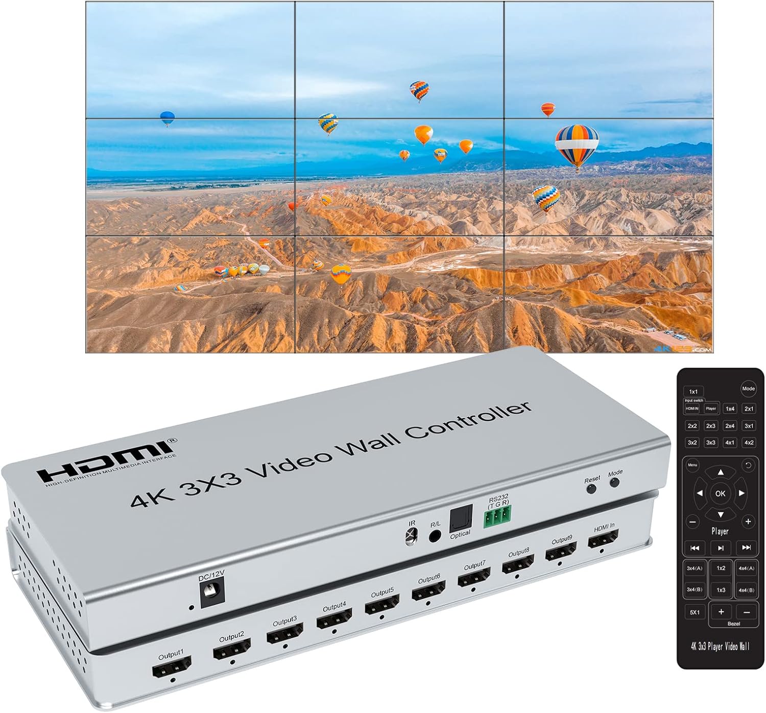 4K 3x3 HDMI Video Wall Control - Home Cinema Projector Screen recension och pris