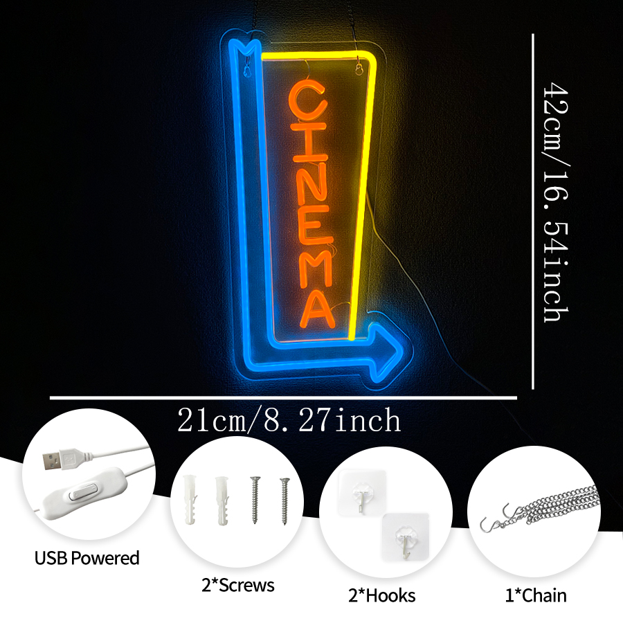 Cinema Arrow LED Neon Sign USB - Home Cinema Guide recension och pris