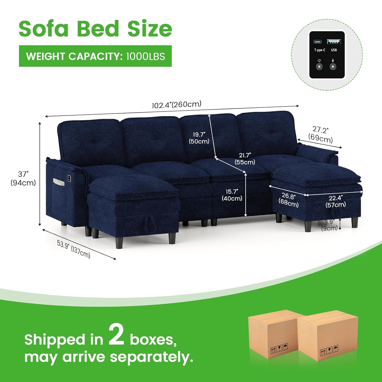 U/L Shaped 4 Seat Sectional So - Home Cinema Sofa recension och pris