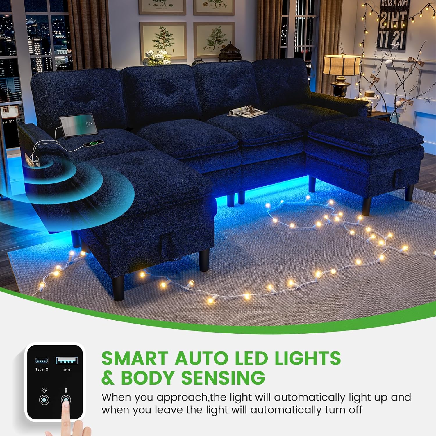 U/L Shaped 4 Seat Sectional So - Home Cinema Sofa recension och pris
