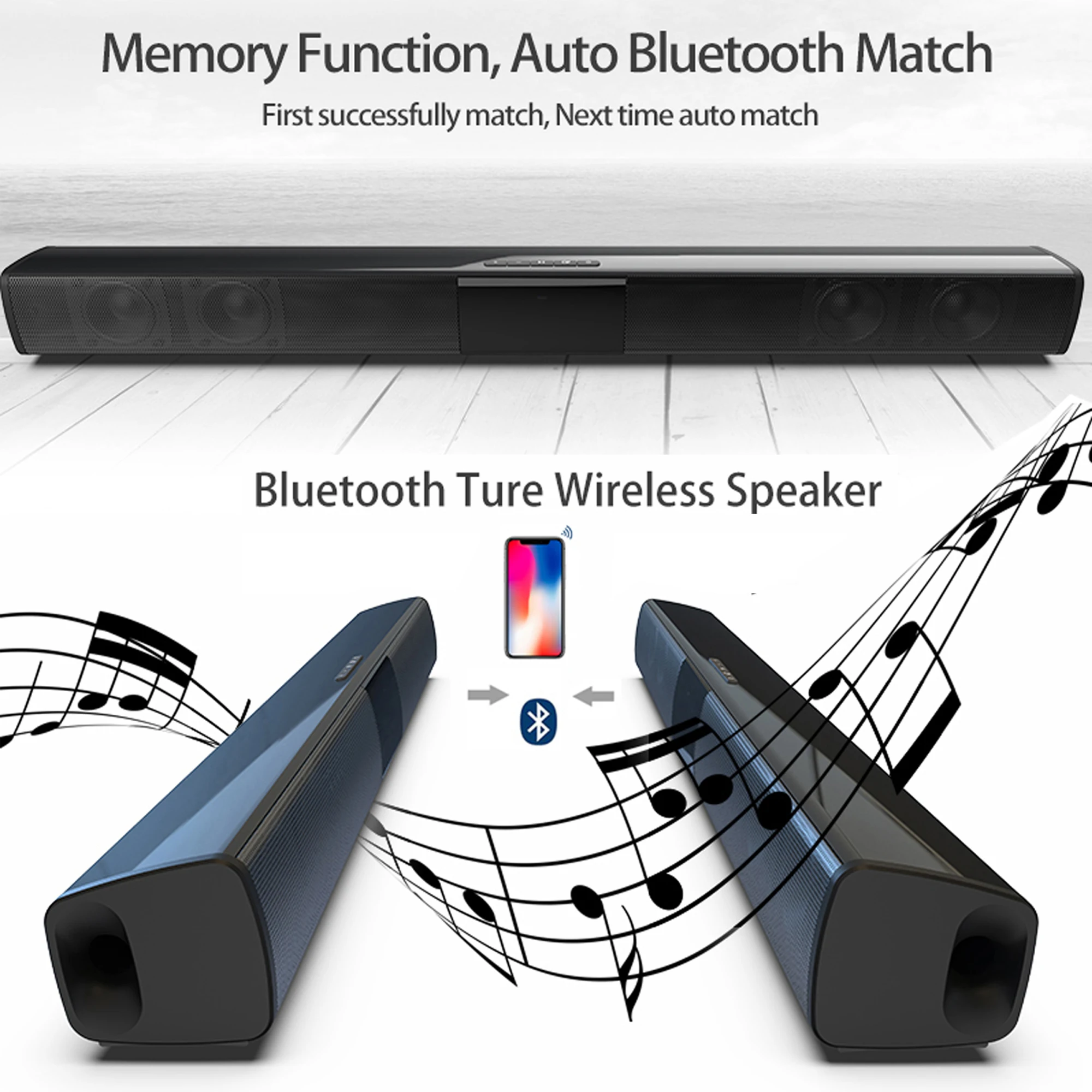 40W High Power Soundbar for TV - Home Cinema Wireless Speakers recension och pris