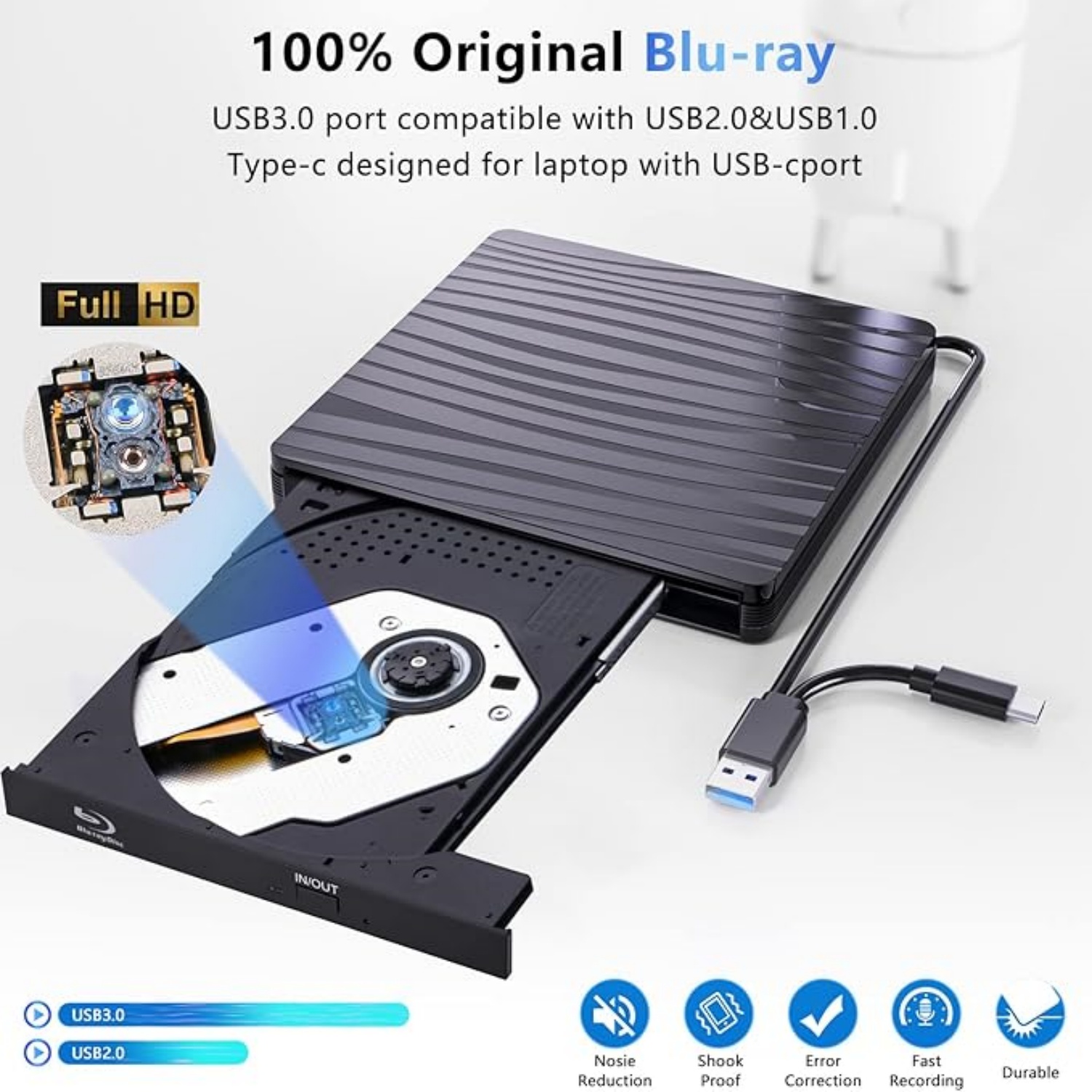 USB3.0 External Blu-ray Optica - Blu Ray Disc Player recension och pris